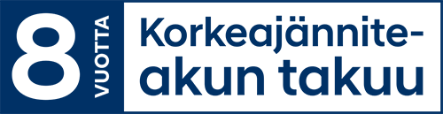 8 vuoden akkutakuu